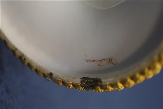 A rare and important Rockingham sample triple dress plate for the William IV service, c.1830-7, old repairs